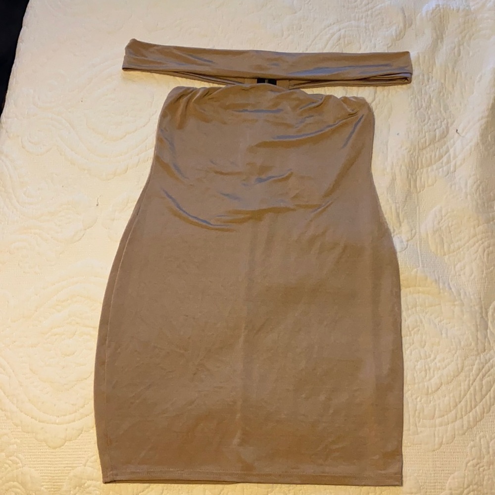 Boohoo off shoulder dress